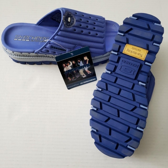 Periwinkle Sketchers Jammers Platform Slides - Picture 4 of 4